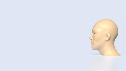 Human Head Profile Thinking Concept 3d render.
