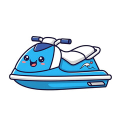 Cute Blue Jet Ski. (1)