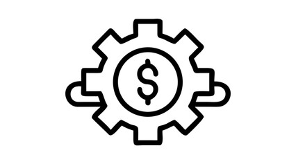 Obraz premium Gear with dollar sign inside representing financial success.