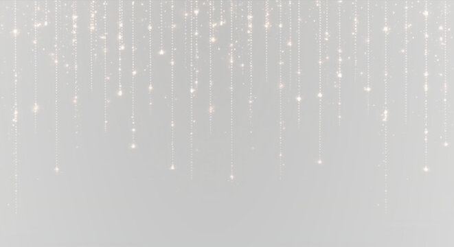 Shooting stars, glittering sparks. Yellow particles with tails of scattered small particles falling down on transparent background. Shining golden dust bokeh png with flare, blur confetti. 