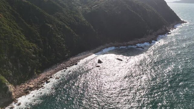 Genkai Quasi-National Park, Itoshima, Fukuoka, Japan: 4K Aerial Drone Footage of Keya Beach, Mountain Forests, Autumn Colours, Islands, Japanese Rocky Coastline in Shimakeya