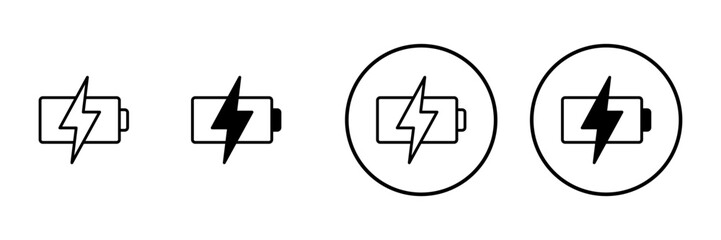Battery icon vector. battery Charging sign. battery charge level