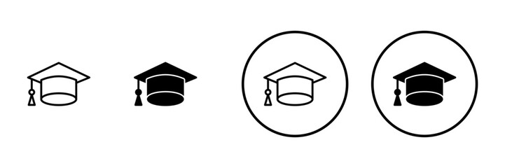 Education icon vector. Graduation cap sign and symbol. Graduate. Students cap