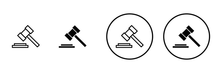 Gavel icon vector. judge gavel sign and symbol. law icon. auction hammer