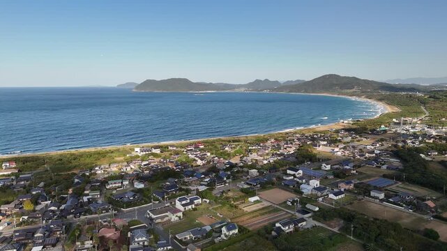 Genkai Quasi-National Park, Itoshima, Fukuoka, Japan: 4K Aerial Drone Footage of Keya Beach, Keya no Ohto Cliffs, Hikizu Bay, Mountain Forests, Autumn Colours, Farmlands and Kishi Fishing Port