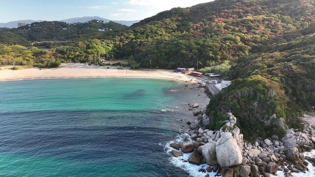 Genkai Quasi-National Park, Itoshima, Fukuoka, Japan: 4K Aerial Drone Footage of Keya Beach, Keya no Ohto Cliffs, Hikizu Bay, Mountain Forests, Autumn Colours, Farmlands and Kishi Fishing Port