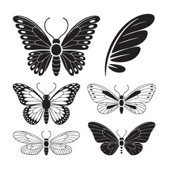 Black butterfly silhouettes for Christmas decorations

