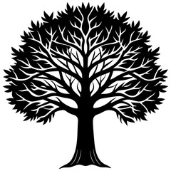 Obraz premium Classic Forest Tree Silhouette Vector Graphics and Icons