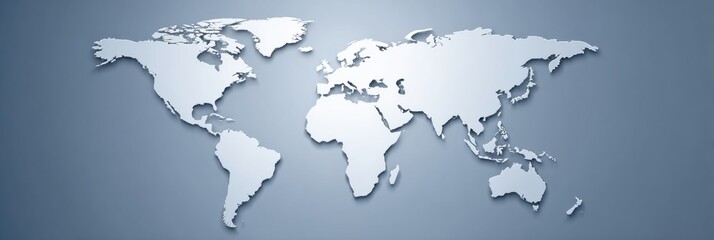Fototapeta premium Corporate Business Global Theme With World Map in Soft Outline Design on Simple Background