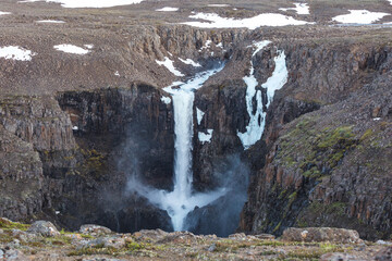 Waterfall on the Hikikal River, Putorana Plateau. Russia, Siberia