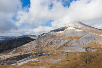湯布院の雪景色（大分県由布市湯布院）