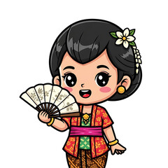 Javanese Girl Cartoon. (10)