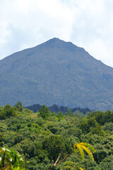 Conical shape Mount Meru in Arusha National Park.