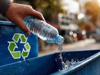 Recycling Plastic Bottles into Blue Bin