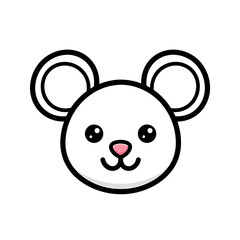 Cute Mouse Head Icon.