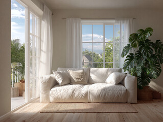 Minimalist Modern White Living Room Interior