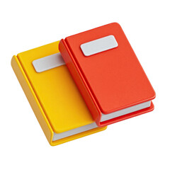 Two Colorful 3D Rendered Notebooks or Books for Education