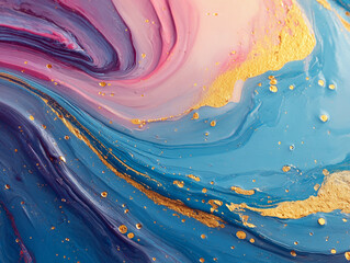 Abstract Colorful Fluid Paint Swirl Background