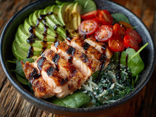 Healthy Salmon Salad with Avocado and Spinach