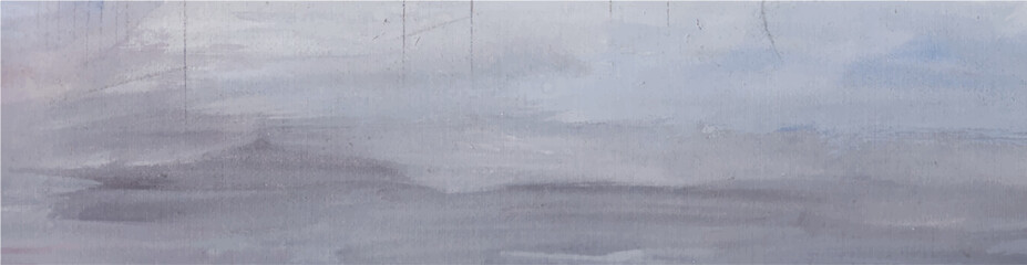 Horizontal gray background with gouache paints strokes.