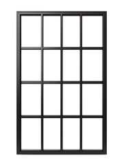 Minimalist black window frame with transparent background