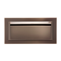 Fototapeta premium Modern metallic drawer front with brushed bronze finish on transparent background