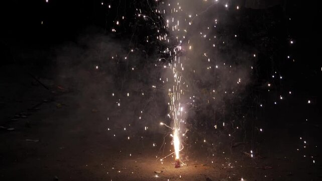 Epic Fireworks Show in Dark Night  A Blazing Spectacle