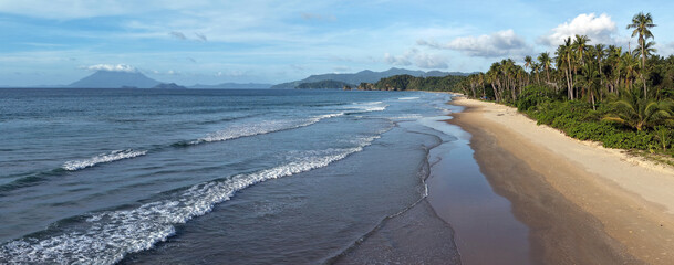 Aerial view of Long Beach, San Vicente, Palawan, Phillipines