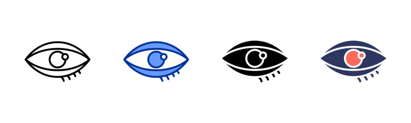 Eyes icon set multiple style collection