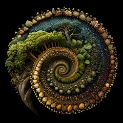 Illuminated Spiral Celebrating Fibonacci Day Earth Day