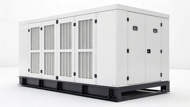 Industrial Power Generator Unit with Ventilation Enclosure