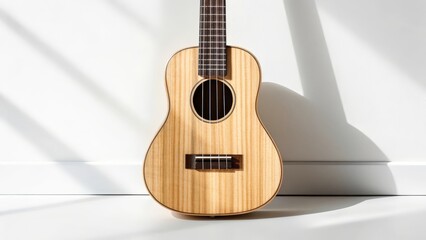 Obraz premium Light Wood Acoustic Ukulele Body