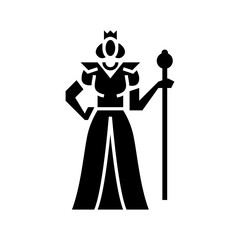 Queen character glyph icon. Queen illustration.