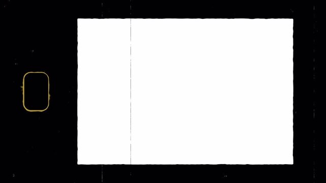Super 8mm film blank king 8mm film overlay showcasing vintage black borders suitable for retro film effects in video projects. alpha channel. 4k videos