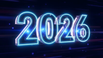 Neon lit 2026 year display