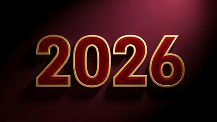 Futuristic 2026 typography on dark background