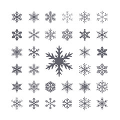 Snowflake outline collection. Logo and graphic elements for marketing and corporate design.