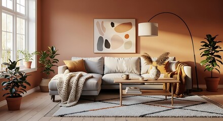 Cozy Living Room with Modern Furniture and Natural Light.