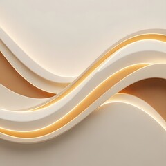 Abstract wavy wall design with soft lighting in neutral tones  