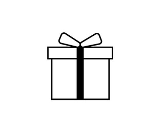 Vector Gift Box Icon &ndash; White Present Symbol for Birthday and Christmas Graphics
