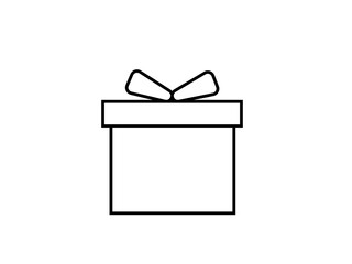 Vector Gift Box Icon &ndash; White Present Symbol for Birthday and Christmas Graphics
