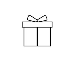 Vector Gift Box Icon &ndash; White Present Symbol for Birthday and Christmas Graphics