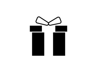 Vector Gift Box Icon &ndash; Black Present Symbol for Birthday and Christmas Graphics