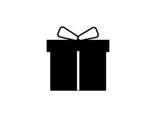 Vector Gift Box Icon &ndash; Black Present Symbol for Birthday and Christmas Graphics