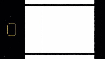 Super 8mm film frame with shaking and damage for vintage distressed feel. Empty Cinema Film Without Noise. Retro Footage. Suitable for nostalgic projects, retro videos, and historical documentaries.