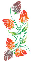 Tulip Flower Sketch Collection. Flower drawings. In attractive colors with lines on a white background. Hand-Drawn Botanical Illustration. Vector