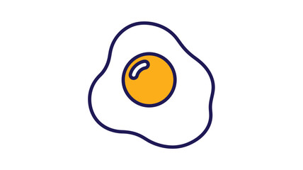 Simple illustration of a fried egg with a dark outline silhouette