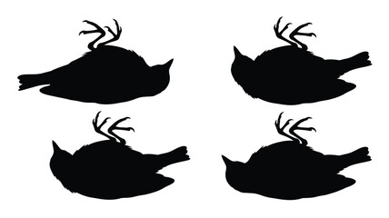 Four black bird shapes in flight a simple and elegant silhouette