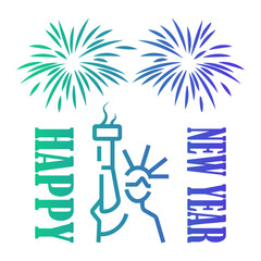 new year Line Gradient Icon