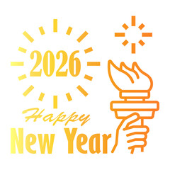 new year Line Gradient Icon